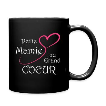Petite mamie au grand coeur, fête des grand-mères - Mug uni - noir - Droite