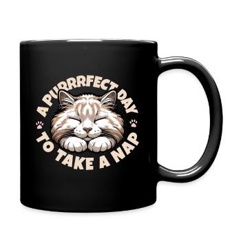 Lustiges Katzenliebhaber Geschenk - Tasse einfarbig - Schwarz - Rechts