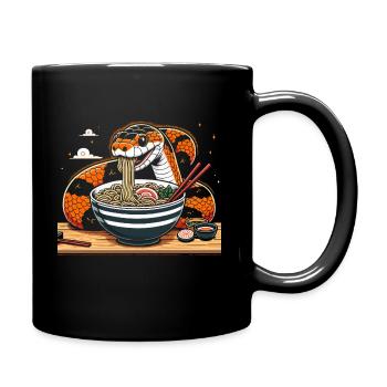 corn snake owner, ramen eater, - Full Colour Mug - black - Right