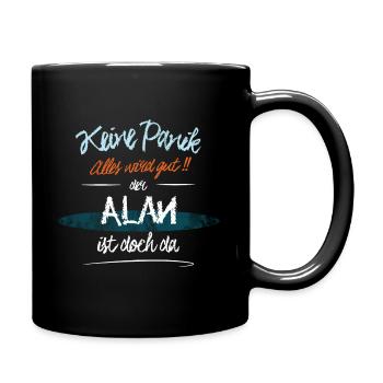 Alan - Keine Panik. Alles wird gut - Tasse einfarbig - Schwarz - Rechts