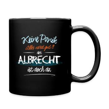 Albrecht - Keine Panik. Alles wird gut - Tasse einfarbig - Schwarz - Rechts