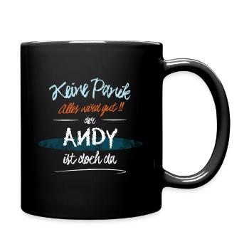 Andy - Keine Panik. Alles wird gut - Tasse einfarbig - Schwarz - Rechts