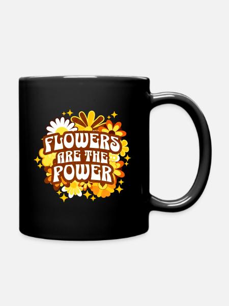 Phrase Positive Années 70 et 80 Fleurs - Mug uni - noir