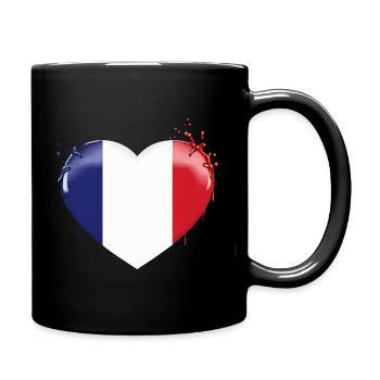 DRAPEAU DE LA FRANCE DRAPEAU COEUR FRANCE - Mug uni - noir - Droite