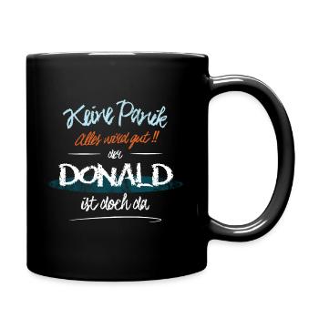 Donald - Keine Panik. Alles wird gut - Tasse einfarbig - Schwarz - Rechts