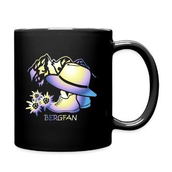 Motiv Berg Fan Geschenk - Tasse einfarbig - Schwarz - Rechts