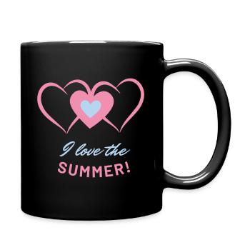 Sommer, Sonne, Urlaub - Tasse einfarbig - Schwarz - Rechts