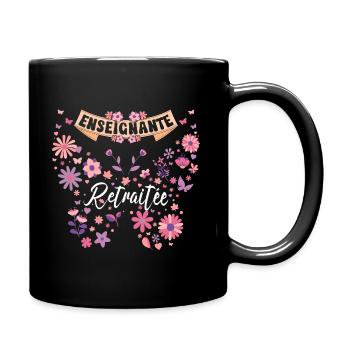 Papillon Femme Enseignante Retraite - Mug uni - noir - Droite