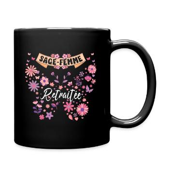 Papillon Femme Sage Femme Retraite - Mug uni - noir - Droite