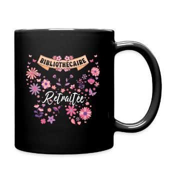 Papillon Femme Bibliothécaire Retraite - Mug uni - noir - Droite
