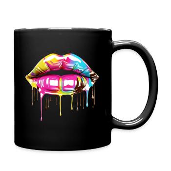 Baiser de couleur - Mug uni - noir - Droite