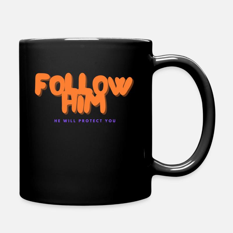Follow Him - Tasse einfarbig - Schwarz
