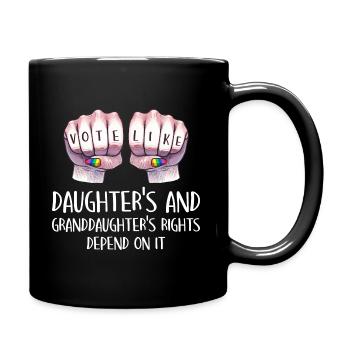 Grandma Feminism Little Girl Granny - Full Colour Mug - black - Right