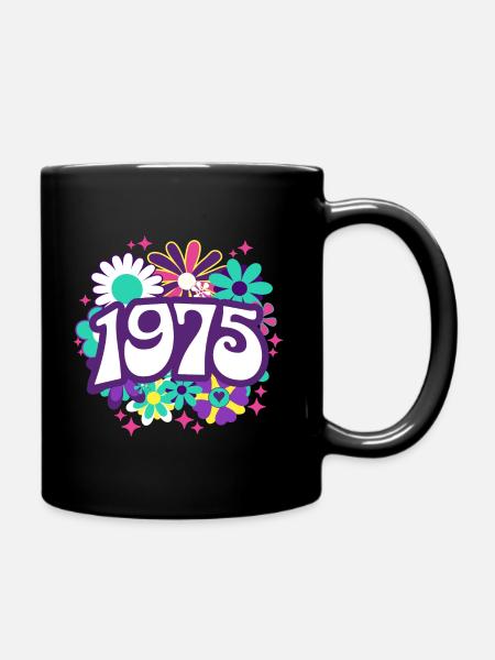 Retro Groovy Jahr 1975 Frauen 50 Jahre alter Geburtstag - Tasse einfarbig - Schwarz