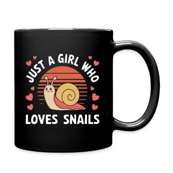 Just a Girl Who Loves Snails Retro-Design - Tasse einfarbig - Schwarz - Rechts