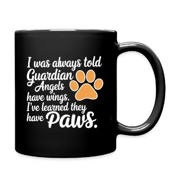 Dog Paw Angel Guardian Angel Companion Dog Lover - Full Colour Mug - black - Right