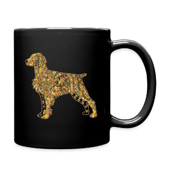 Brittany Spaniel Geometric - Full Colour Mug - black - Right