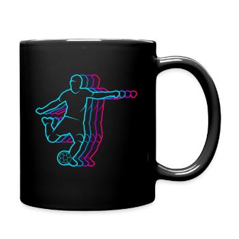 Fussball vintage Fußballer Herren Jungen Fußball - Tasse einfarbig - Schwarz - Rechts