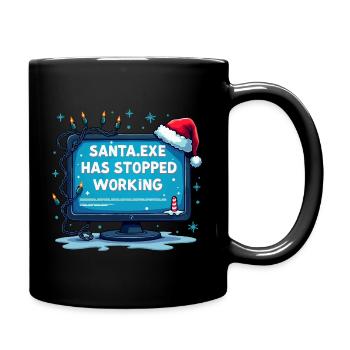 Lustiges Santa.exe Weihnachtsdesign - Tasse einfarbig - Schwarz - Rechts