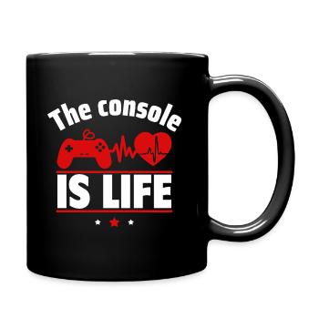 Die Konsole ist das Leben - Tasse einfarbig - Schwarz - Rechts