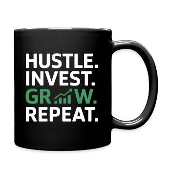 Hustle Invest Grow Repeat - Full Colour Mug - black - Right