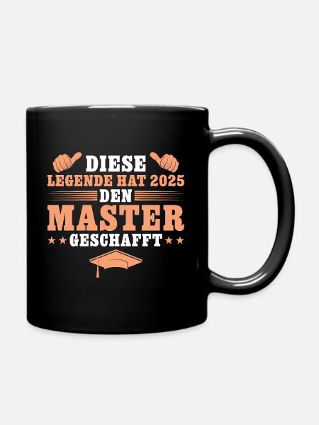 Studium bestanden Master Abschluss 2025 - Tasse einfarbig - Schwarz