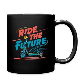 Ride the Future - Stylish E-Scooter Design - Full Colour Mug - black - Right