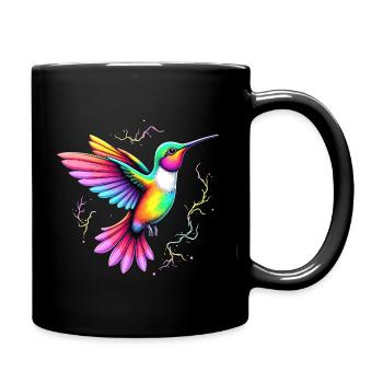 Liebe bunte Kolibris Tie Dye Kolibri - Tasse einfarbig - Schwarz - Rechts