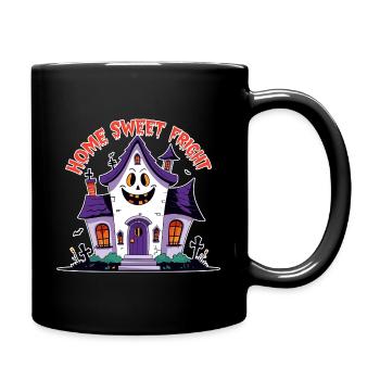 Gruseliges Spukhaus - Home Sweet Fright - Tasse einfarbig - Schwarz - Rechts
