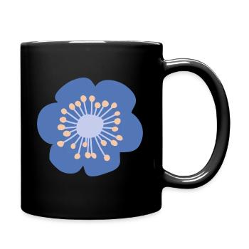 blue flower with yellow - Full Colour Mug - black - Right