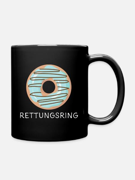 Donut Rettungsring ws - Tasse einfarbig - Schwarz