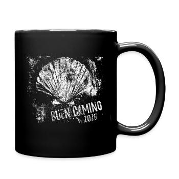 Buen Camino 2025, Pétoncle, Santiago - Mug uni - noir - Droite