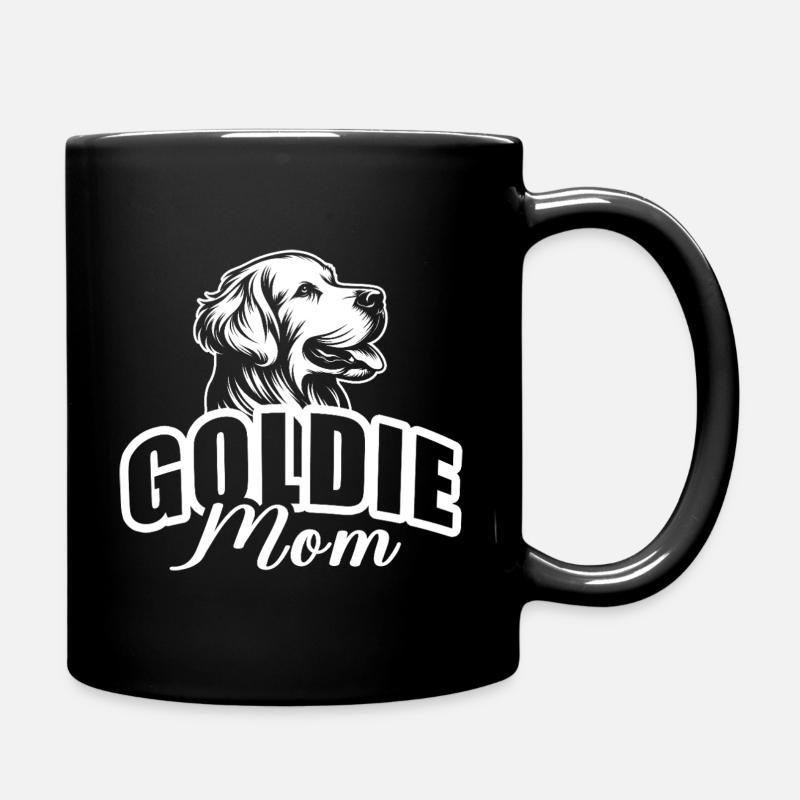 "Goldie Mom" mit Hundekopf - Tasse einfarbig - Schwarz