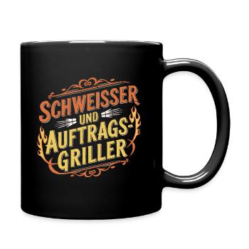 Schweißer und Grillen - Tasse einfarbig - Schwarz - Rechts