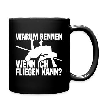 High jump - Why run when I can fly - Full Colour Mug - black - Right