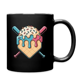 Eis-Baseballspieler - Tasse einfarbig - Schwarz - Rechts