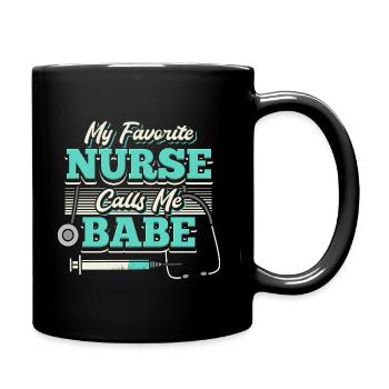 Mon infirmière préférée m’appelle bébé - Mug uni - noir - Droite
