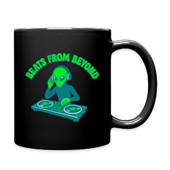 Beats aus dem All - Tasse einfarbig - Schwarz - Rechts