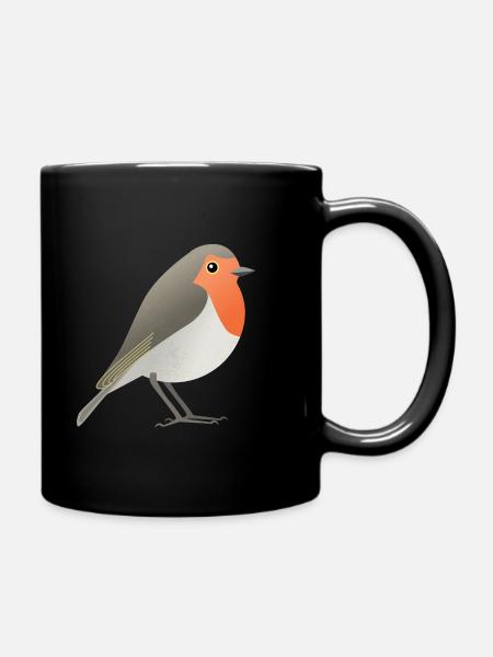 Rotkehlchen - Tasse einfarbig - Schwarz