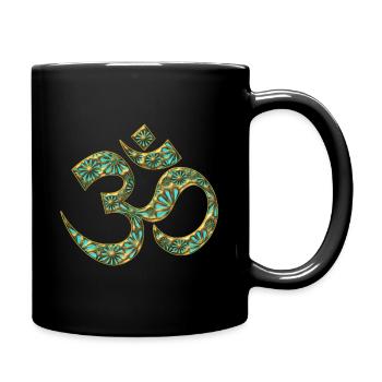 Sacred OM (AUM - I AM), turquoise, manifestation - Mug uni - noir - Droite