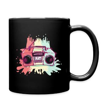 Ghetto Blaster Kassetten Recorder - Tasse einfarbig - Schwarz - Rechts