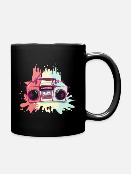 Ghetto Blaster Kassetten Recorder - Tasse einfarbig - Schwarz