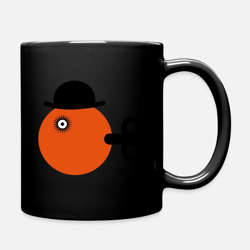 orange clockwise - Full Colour Mug - black