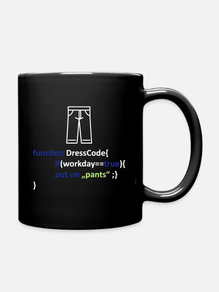 it shirt Dress code - Full Colour Mug - black