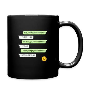 Computer Nerd Geek Chat IP Adresse witzig Geschenk - Tasse einfarbig - Schwarz - Rechts