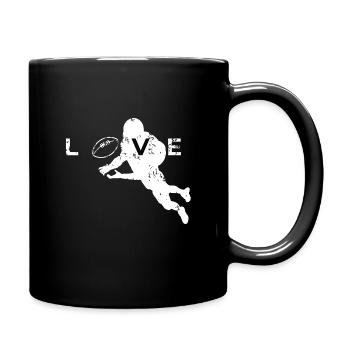 Ich liebe American Football Team Trainer Geschenk - Tasse einfarbig - Schwarz - Rechts