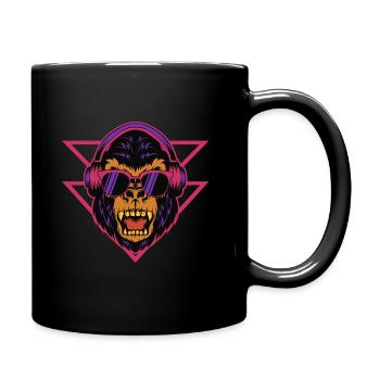 Gorilla DJ - Tasse einfarbig - Schwarz - Rechts