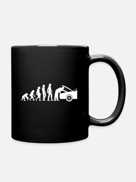 Evolution Kfz-Mechaniker Mechatroniker Werkstatt - Tasse einfarbig - Schwarz