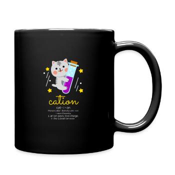 Cation Kation Katzen Wortspiel Chemie Physik Nerd - Tasse einfarbig - Schwarz - Rechts
