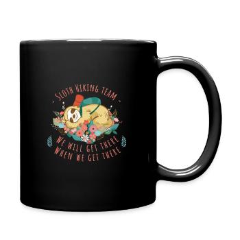 Sloth Hiking Team Faultier Wandern Wanderlust - Tasse einfarbig - Schwarz - Rechts